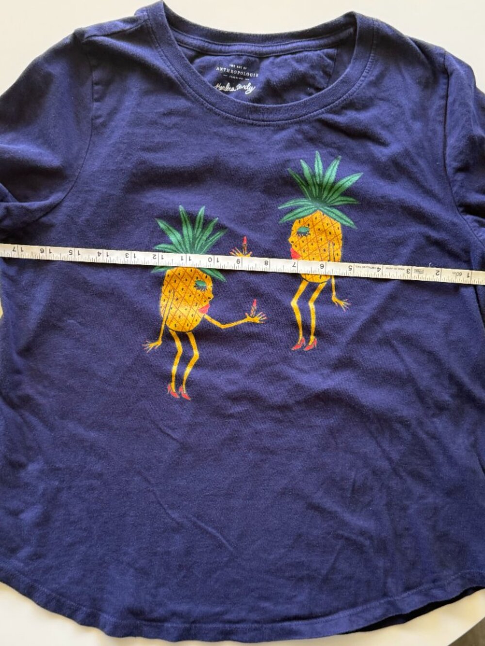 Anthropologie x Kendra Dandy Whimsical Dancing Pineapple Tee Small - Picture 3 of 5